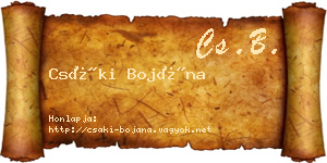 Csáki Bojána névjegykártya